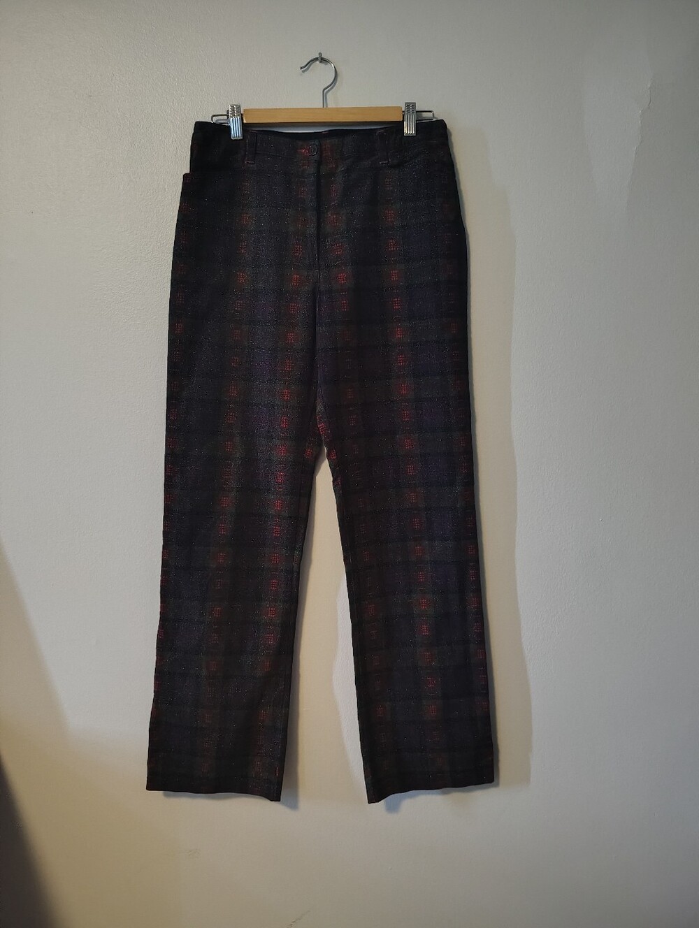 Tabi Glittered Plaid Corduroy Pants - Picture 2 of 6